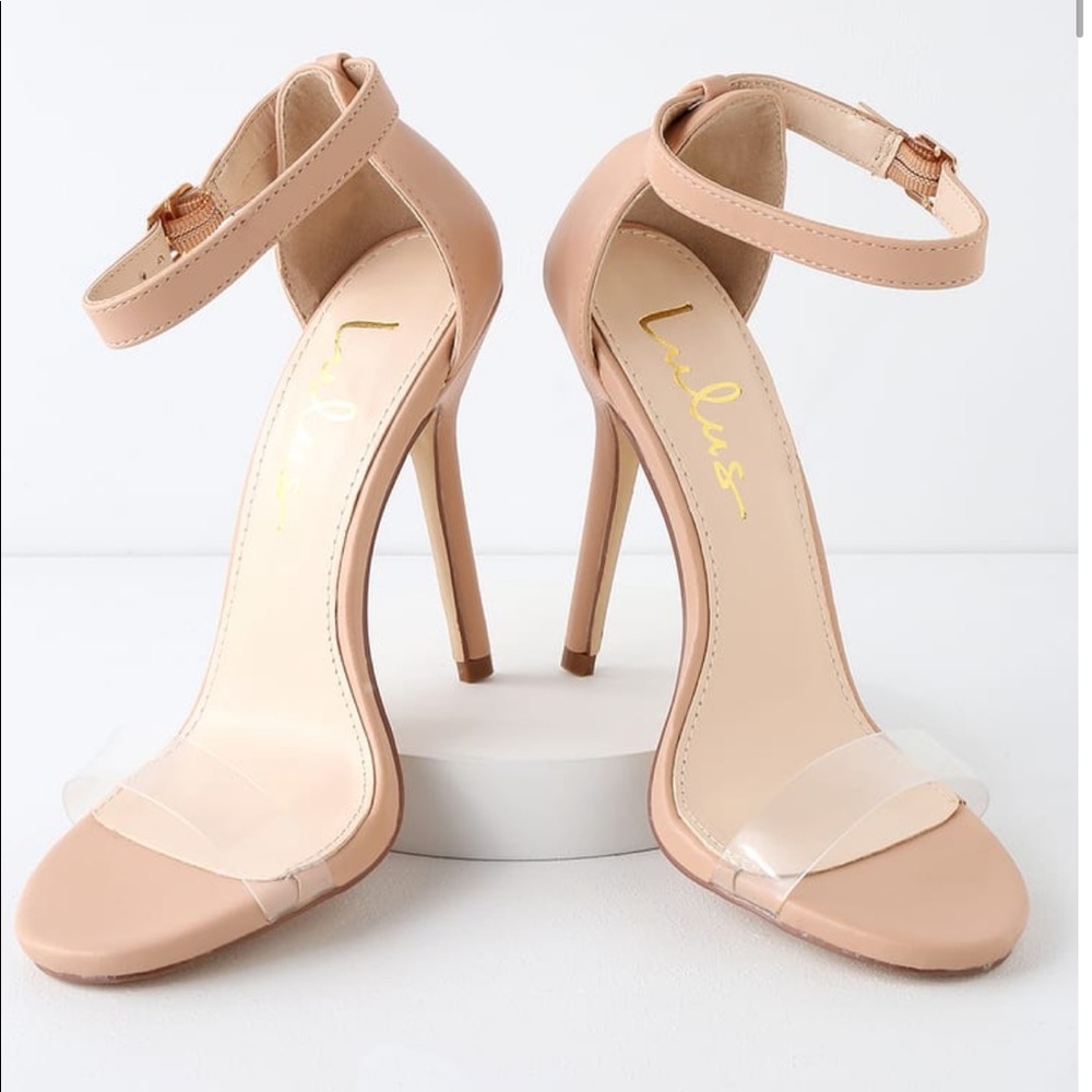 Nude PVC clear sandal heels - Picture 3 of 6